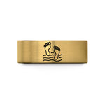 tungsten comfort fit rings – gold tungsten footprints sand wedding band