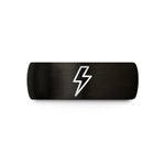 engraved tungsten wedding band – black tungsten lightning bolt wedding band