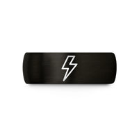 engraved tungsten wedding band – black tungsten lightning bolt wedding band