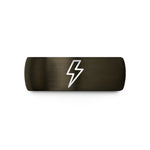 engraved him tungsten band – gunmetal & black tungsten lightning bolt wedding band