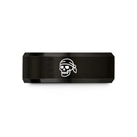 tungsten carbide ring him – black tungsten pirate skull bandana wedding band
