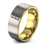 tungsten band for him – gold & silver tungsten shabbat candles ring