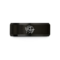 tungsten ring for him – black tungsten cupid bow wedding band