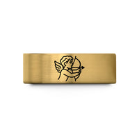 tungsten ring for him – gold tungsten cupid bow wedding band