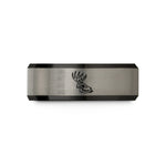 tungsten carbide ring him – black & silver tungsten deer skull wedding band