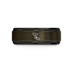 tungsten carbide ring him – gunmetal & black tungsten deer skull wedding band