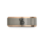 laser engraved tungsten ring – black & rose gold & gray tungsten hex nut bolt wedding band