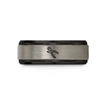 tungsten wedding band – black & gray tungsten hole punch pliers wedding band