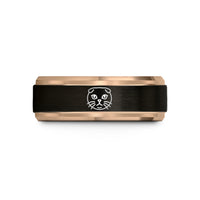 tungsten wedding band – black & rose gold tungsten scottish fold wedding band