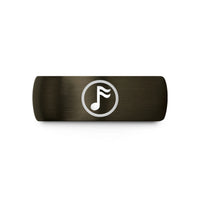 him comfortable wedding bands – gunmetal & black tungsten sixteenth rest circle wedding band