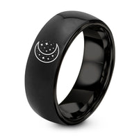 Mens Rings Tungsten Carbide – black tungsten star crescent ring