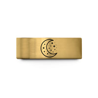 comfortable men’s tungsten ring – gold tungsten star crescent wedding band