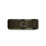 tungsten carbide ring unisex – gunmetal & rose gold tungsten star crescent wedding band