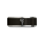tungsten carbide ring – black & gray tungsten caliper wedding band