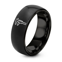 Mens Rings Tungsten Engraved – black tungsten caliper ring