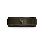 comfort fit tungsten ring – gunmetal & black tungsten caliper wedding band