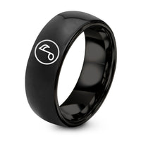 Mens Rings Tungsten Engraved – black tungsten eighth note ring