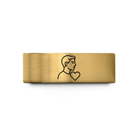 men's black tungsten ring – gold tungsten son heart wedding band