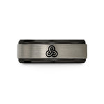 tungsten carbide ring him – black & gray tungsten trefoil knot wedding band