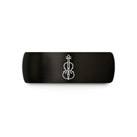tungsten ring for musicians – black & rose gold tungsten cello wedding band