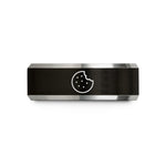 tungsten carbide comfort fit – black & grey tungsten chew biscuit bite wedding band