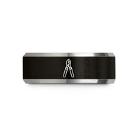 couples tungsten carbide ring – black & silver tungsten loppers wedding band