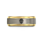 tungsten carbide rings mens – black & gold & gray tungsten memphis badge wedding band