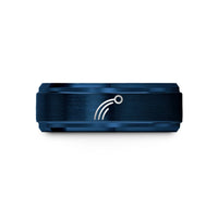 engraved tungsten ring him – blue tungsten projectile trajectory wedding band