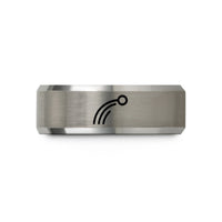 tungsten carbide wedding band – silver tungsten projectile trajectory wedding band