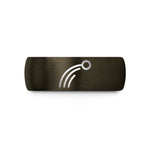 tungsten carbide wedding band – gunmetal & blue tungsten projectile trajectory wedding band