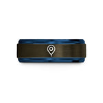 tungsten carbide ring unisex – gunmetal & blue tungsten test point wedding band
