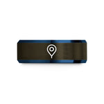 engraved tungsten ring him – gunmetal & blue tungsten test point wedding band