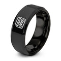 Boombox – Tungsten Wedding Band, 8 mm, Black Comfort-Fit Unisex