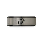 comfort fit men's ring – black & blue & silver tungsten rat wedding band