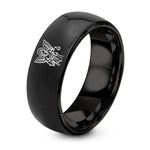 Mens Tungsten Carbide Rings – black tungsten saint michael scales ring