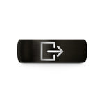 engraved wedding band him – black tungsten exit arrow wedding band