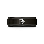 engraved wedding band him – black tungsten exit arrow wedding band