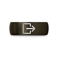 wedding ring for couples – gunmetal & black tungsten exit arrow wedding band