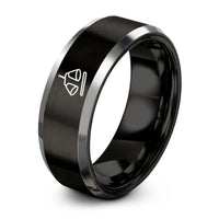 Mens Wedding Band Gold Inside – black & grey tungsten agogo bells stick ring