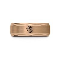 custom wedding bands him – rose gold tungsten paw pattern wedding band
