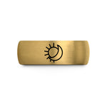 unique wedding bands him – gold & grey tungsten sun crescent moon wedding band