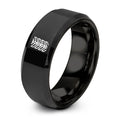 Tire Tread Mark – Tungsten Wedding Band, 8 mm, Black Comfort-Fit Unisex
