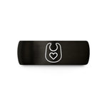 comfort fit mens ring – black & rose gold tungsten bib heart wedding band
