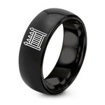 Mens Wedding Band Tungsten – black tungsten graveyard fence ring