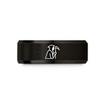 tungsten carbide wedding band – black tungsten reaper silhouette wedding band