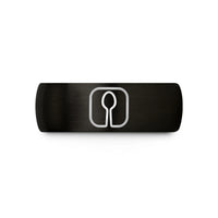 tungsten band for him – black & gold tungsten spoon symbol wedding band