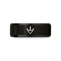 engraved rings for couples – black tungsten goose footprint wedding band