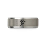 unique wood wedding ring – gray tungsten hummingbird wedding band