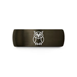 black tungsten rings couples – gunmetal & black tungsten great horned owl wedding band