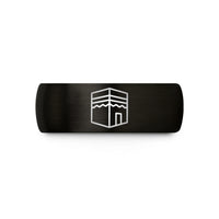 his and hers ring – black & gold tungsten kaaba silhouette wedding band